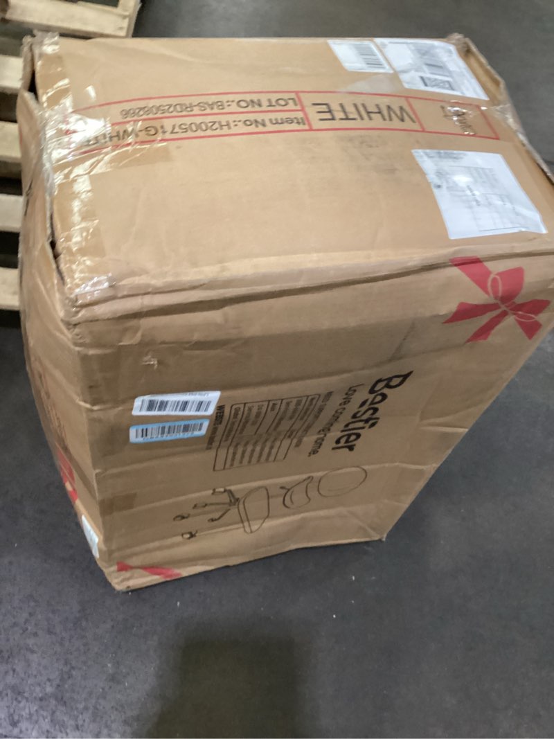 Condition photo showing As Is for bestier cross legged office chair with wider bentwood back support, ergonomic meditation office chair for adults up to 300 lbs, 360° swivel adjustable height for multi position white white contemporary bentwood