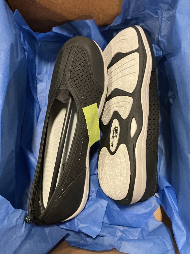 Condition photo showing New/Like New for Easy Street Women's Stern Sporty Ballet Flat Sneaker 5 Black 