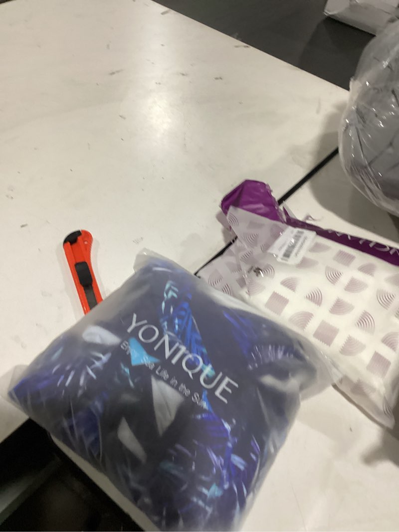 Condition photo showing New/Like New for yonique women tankini swimsuit with shorts - tummy control two piece bathing suit swimwear with sporty pockets blue leaves x-large