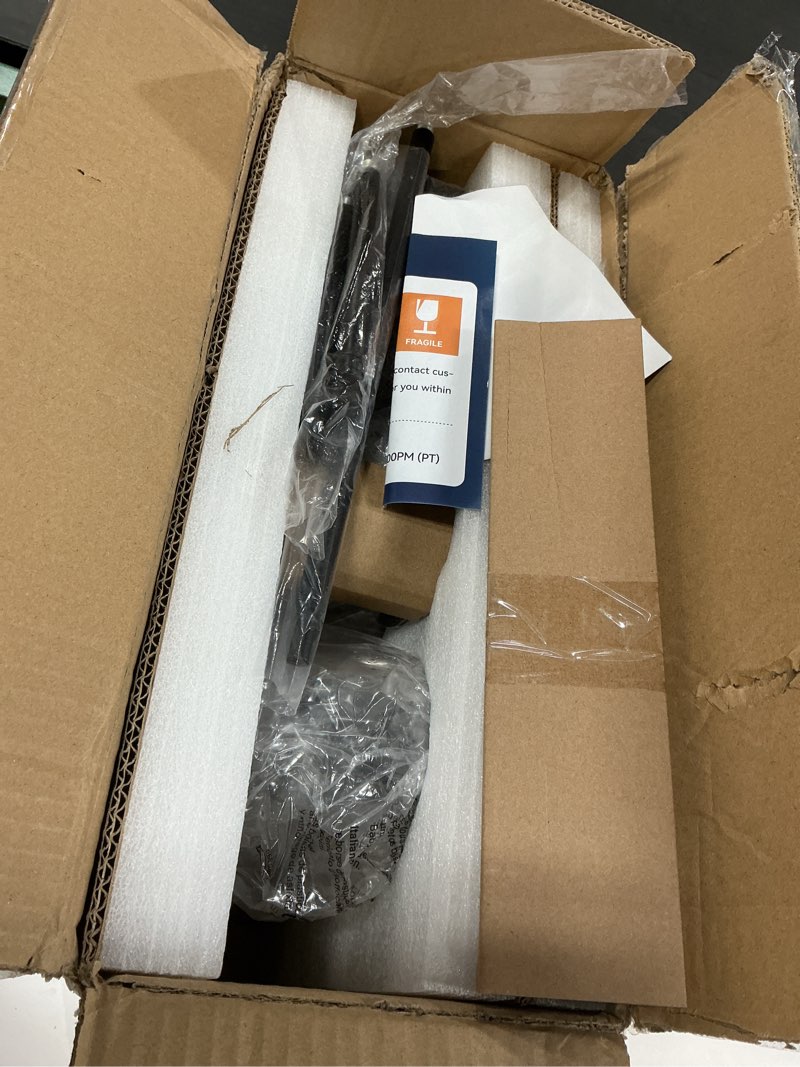 Condition photo showing Good Condition for Amico Dining Room Light Fixture 5-Light Kitchen Island Lighting with Adjustable Rods, Farmhouse Decor Black Metal & Wood Chandelier with Seeded Glass Shade, Island Lights for Kitchen 5 Lights