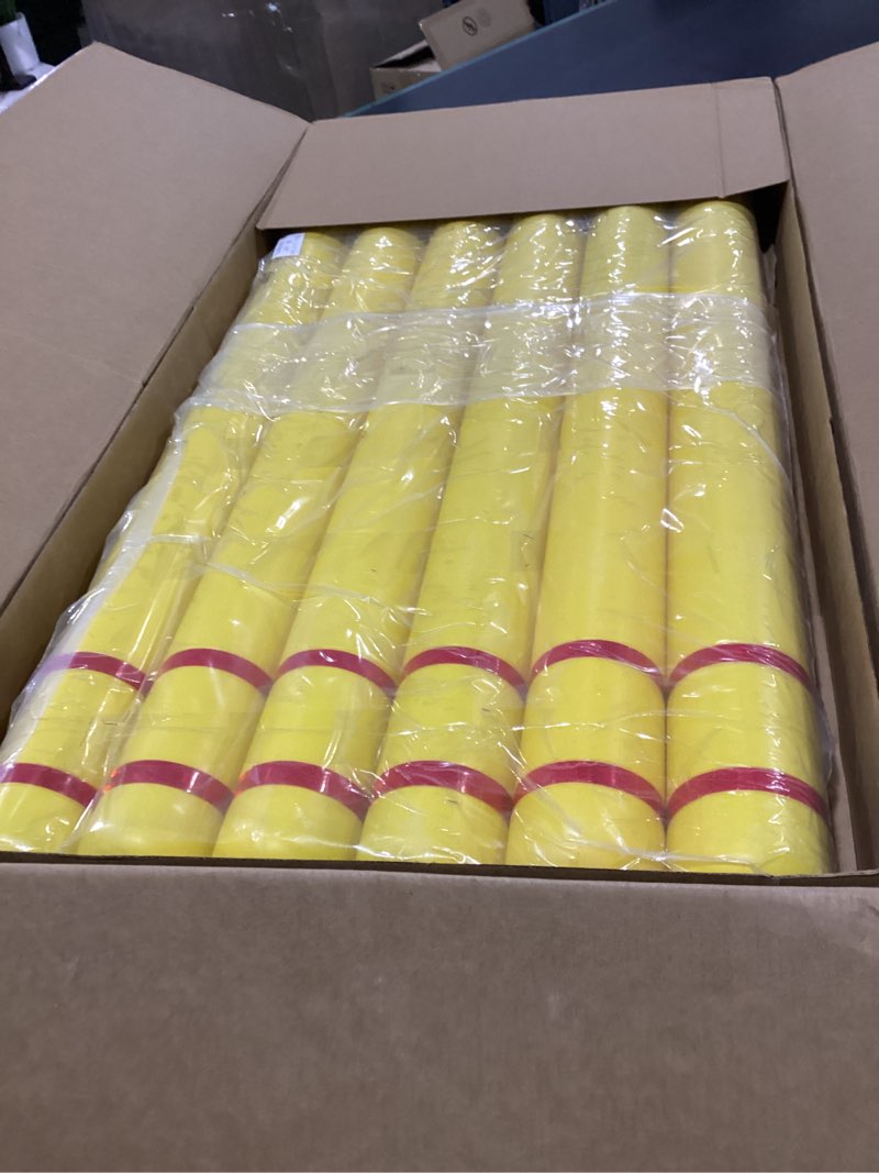 Condition photo showing New/Like New for pangda 6 pcs flat top bollard covers yellow and red bollard post sleeve for home parking fence pole pipe (4" x 52") 6 4" x 52"