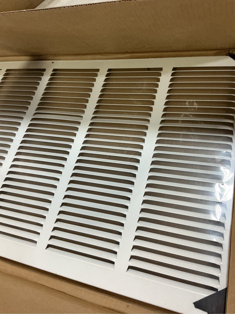 Condition photo showing Good Condition for Fits 30x14 Duct Opening | Steel Return Air Grille by Handua | Vent Cover Grill for Sidewall and Ceiling | White | HVAC Cold Air Intake Grille | Outer Dimensions: 31.75"W X 15.75" 1 30"W x 14"H [Duct Opening]