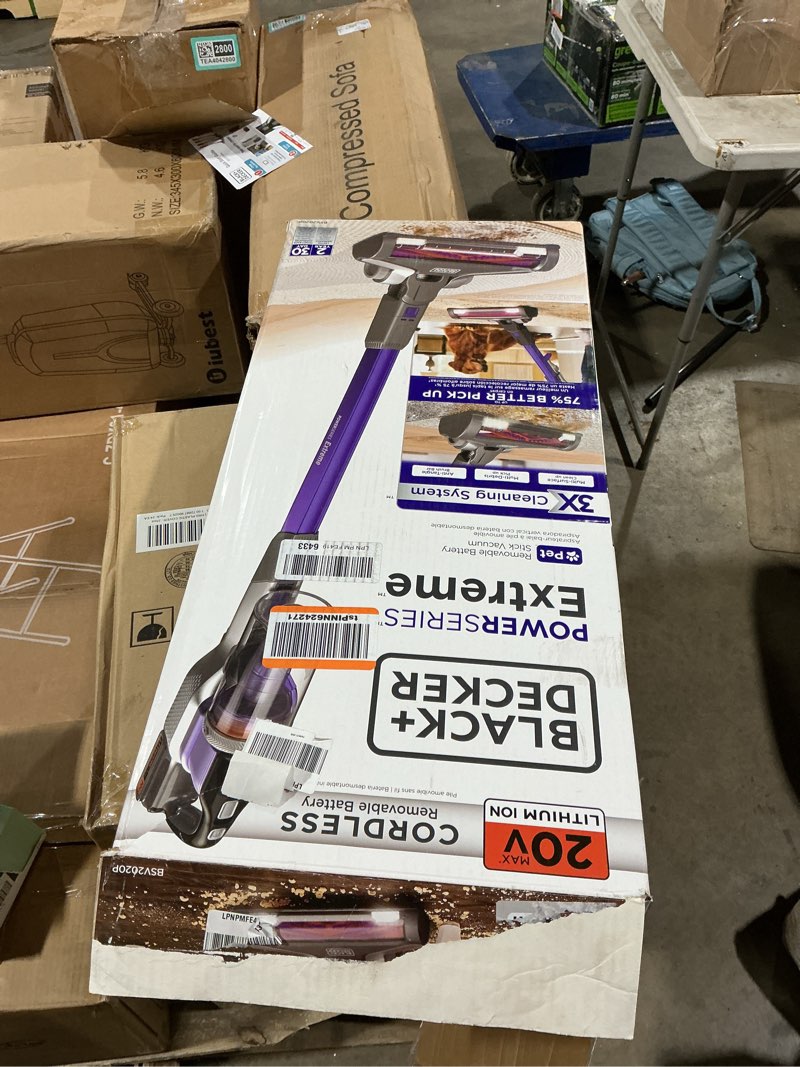 Condition photo showing As Is for BLACK+DECKER Pet Hair Vacuum, Cordless Vacuum Cleaner Pet Hair, Up to 55 Minutes of Runtime, Interchangeable Floorhead, Maximum Suction, Multi-Surface, Light Weight, Powerseries Extreme (BSV2020P) 20V Pet Vacuum