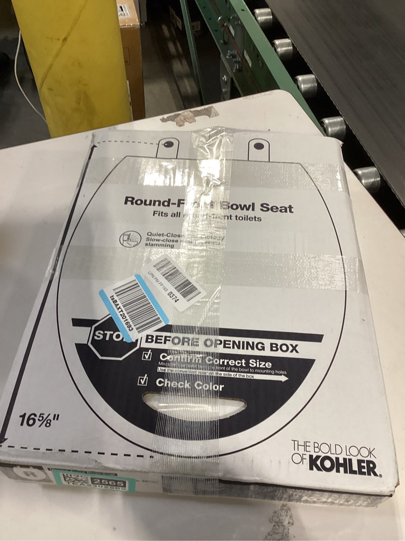 Condition photo showing New/Like New for KOHLER 25875-0 Hyten 3" Height, Elevated Soft Close Elongated Toilet Seat, Contoured Seat with Grip-Tight Bumpers, Quick-Attach Hardware, No Slam Toilet Seat, White White Elongated