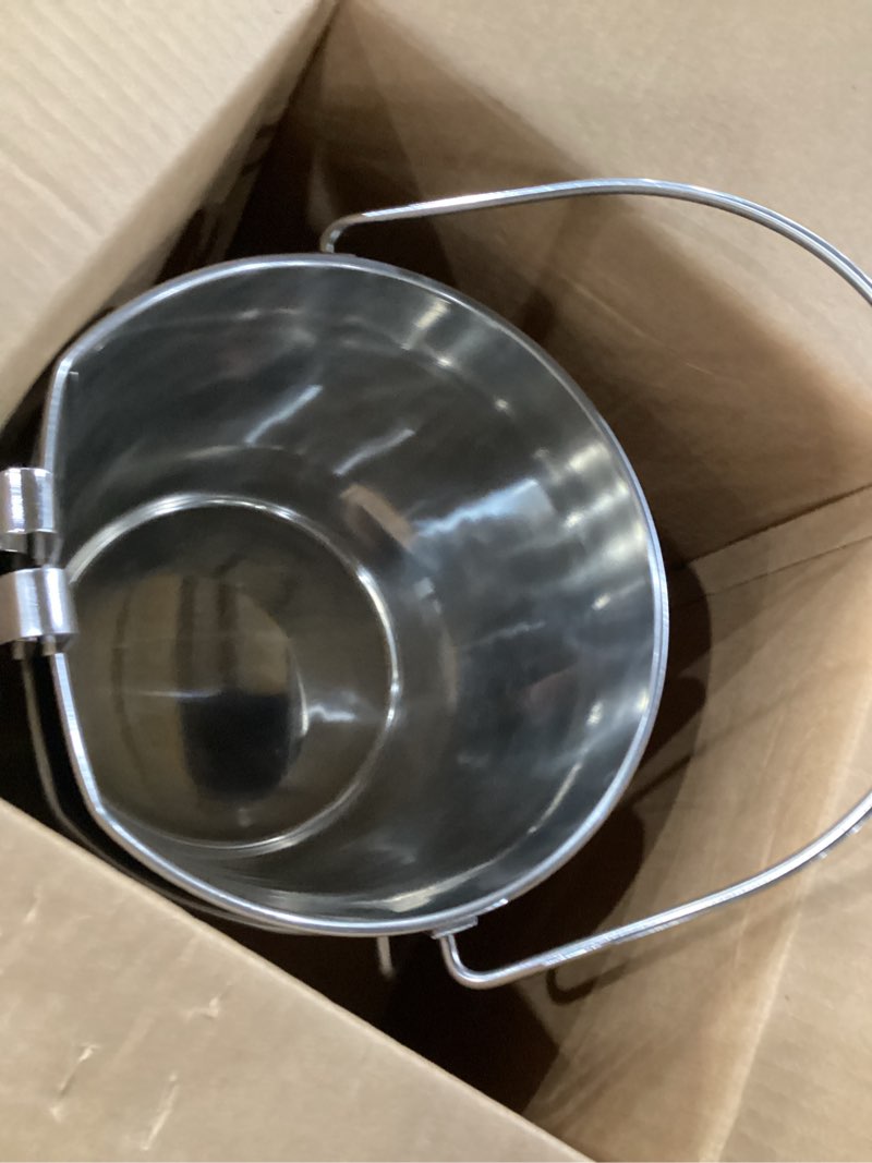 Fuzzy Puppy Flat Sided Pail with Dual Hooks, Snugly Fit On Dog, Cat and Critter Crates & Cages, Heav