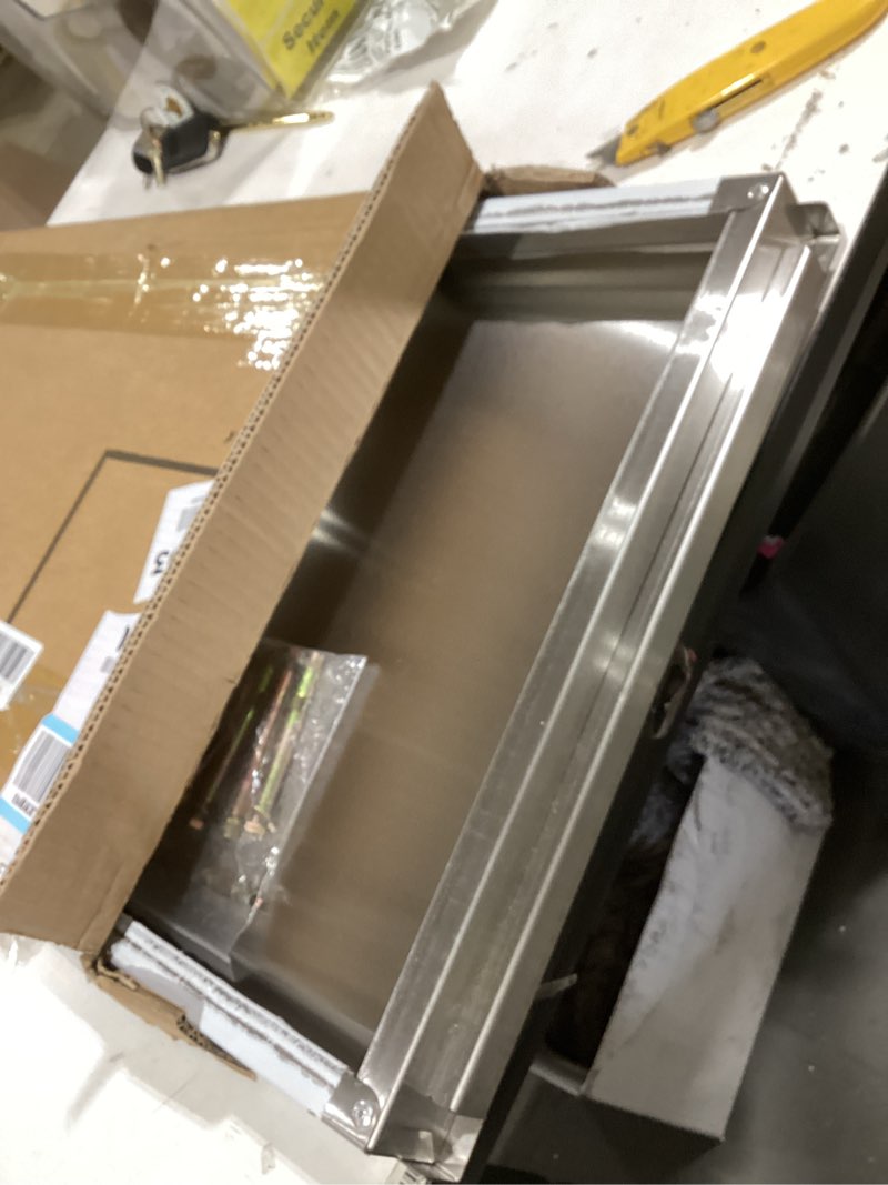 Condition photo showing Good Condition for Stainless Steel Microwave Shelf, 15"x20" 180 lb Heavy Duty Metal Appliance Wall Mount Floating Shelving, Commercial Microwave Rack for Kitchen, Restaurant and Hotel 15×20-microwave
