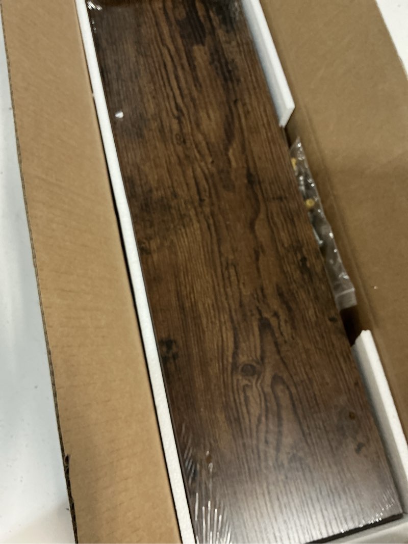 Condition photo showing New/Like New for bayka floating shelves set of 2, 22.5 inches farmhouse rustic wood wall mounted shelves for bathroom, bedroom, living room or kitchen, hanging shelf decor book with 22lbs capacity, rustic brown b. rustic brown - americana farmhouse style 22.5inches