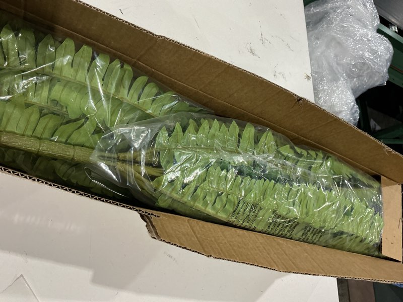 Condition photo showing Good Condition for 45" fake ferns, realistic large artificial bush plants, 2 artificial boston ferns with 59 fronds for outdoors planter indoor home garden porch decor green