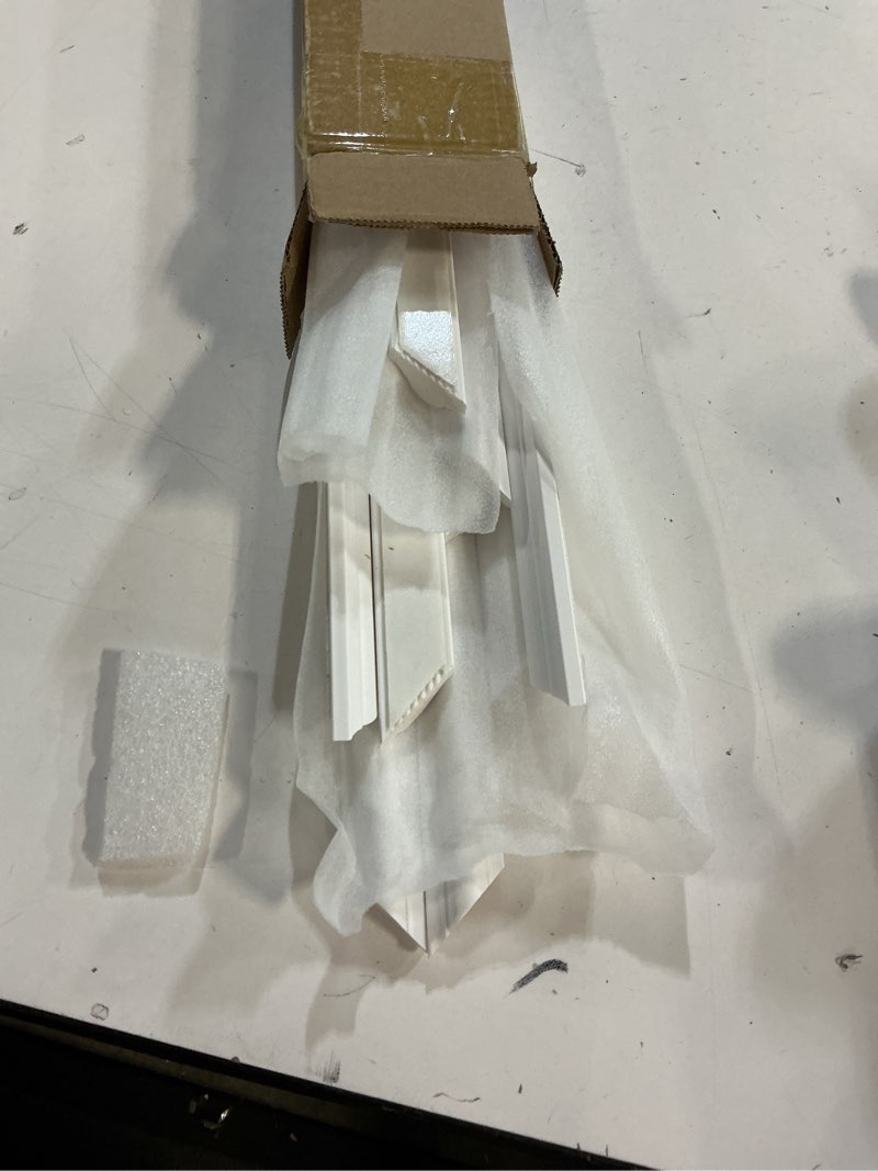 Condition photo showing Good Condition for 1 set peel and stick door moulding trim kit premade wall moulding panels flexible self adhesive 3d wainscoting panels for mirror window frame decor (top 22"x36" and bottom 22"x24")