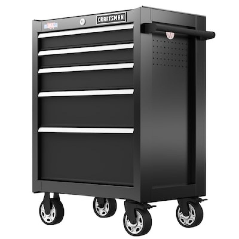 craftsman 2000 series 26.85-in w x 38.05-in h 5 -drawer steel rolling tool cabinet ( black )