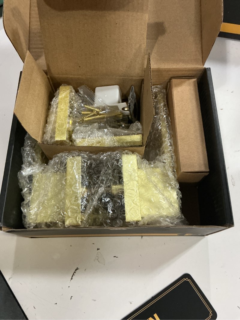 Condition photo showing New/Like New for front door locksets with deadbolt,heavy duty satin brass door handles,square exterior door lever combination set…