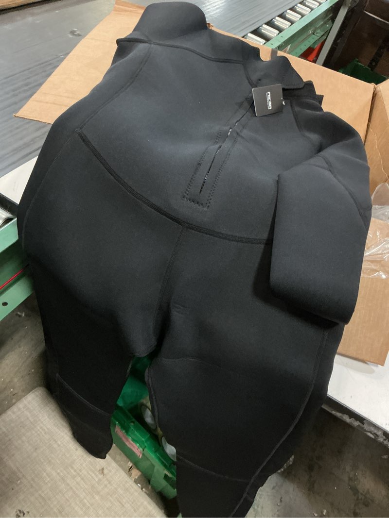 Condition photo showing Good Condition for niksa men wetsuit 3/2mm, sbr neoprene full wet suit ykk back zip for surfing swimming diving water sports x-large black (size xl