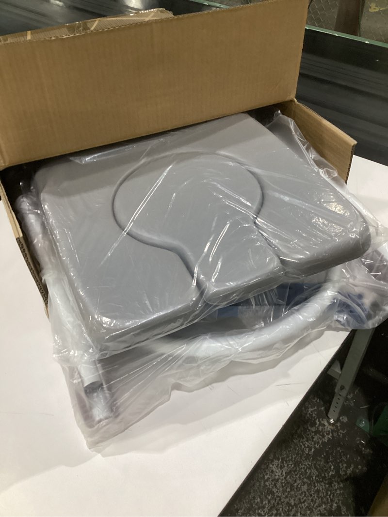 Condition photo showing Good Condition for heavy duty 4-in-1 portable bedside commode chair for elderly & disabled, extra-wide & adjustable height, folding over-toilet chair with armrests & back support, holds up to 350 lbs, easy to clean