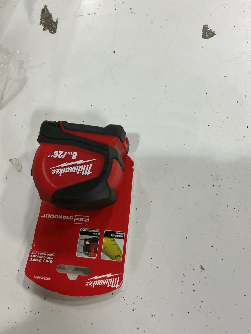 Condition photo showing New/Like New for Milwaukee 4932459596 8m/26ft Pro Compact Tape Measure, Red