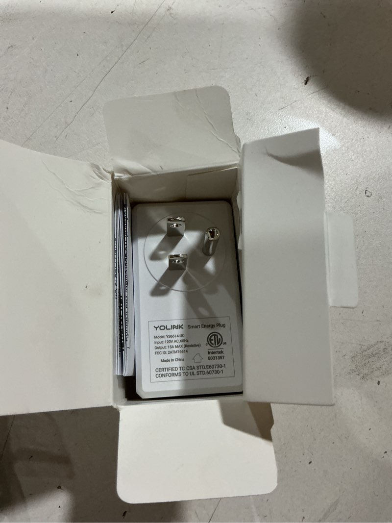 Condition photo showing Good Condition for yolink smart energy plug 15a – 1/4 mile lora range, high-power devices with cycle schedule, real-time energy monitoring, overload protection, alerts, alexa, google, ifttt, ha, hub required ys6614