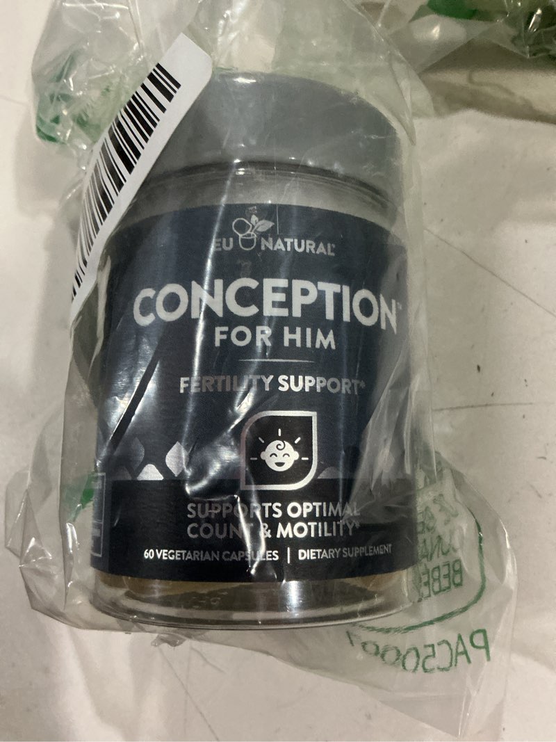 Condition photo showing Good Condition for eu natural conception for him - male fertility supplements with ashwagandha, folate & zinc - sperm count, motility & strength support - fertility support for men, 60 vegetarian capsules men 60 count
