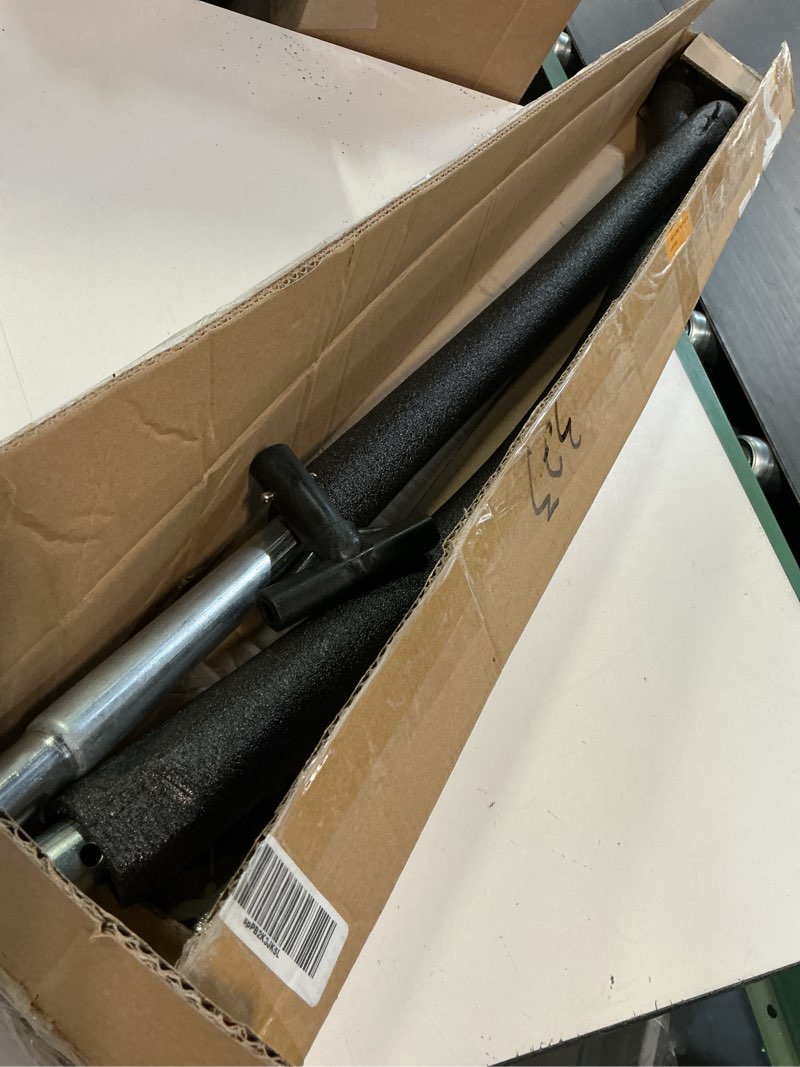 Condition photo showing As Is for 1pcs trampoline curved pole, universal trampoline replacement enclosure pole to fit 8-16ft curved pole trampoline frame, includes foam sleeve and hardware with 2 installation options