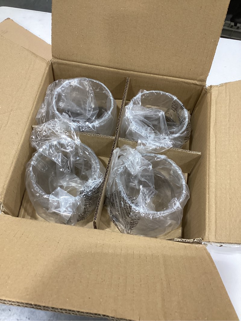 Condition photo showing New/Like New for Aspen Creative 23612-03, Seeded Barrel Glass Shade, 5-1/2" Dia x 6-1/8" H/Center Hole:45mm, Set of 3 5.5 inches x 6.13 inches CLEAR