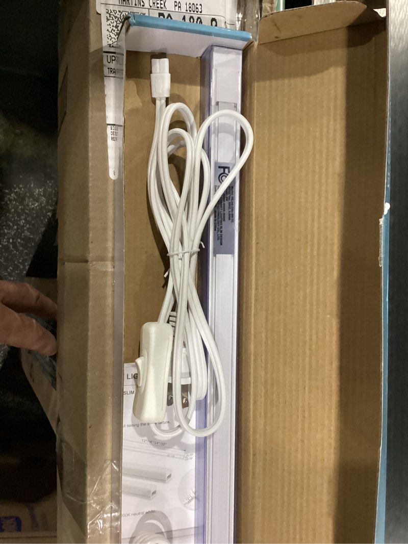 Condition photo showing New/Like New for Under Cabinet Lighting Plug in, 24 Inch 1 Pc, Linkable AC120V 3CCT 3000K/4000K/5000K Ultra Slim, LED Under Cabinet Lights for Counter Light, Kitchen, Shelf, Sink, Workshop, Desk, White White,1 Pack 24 Inch