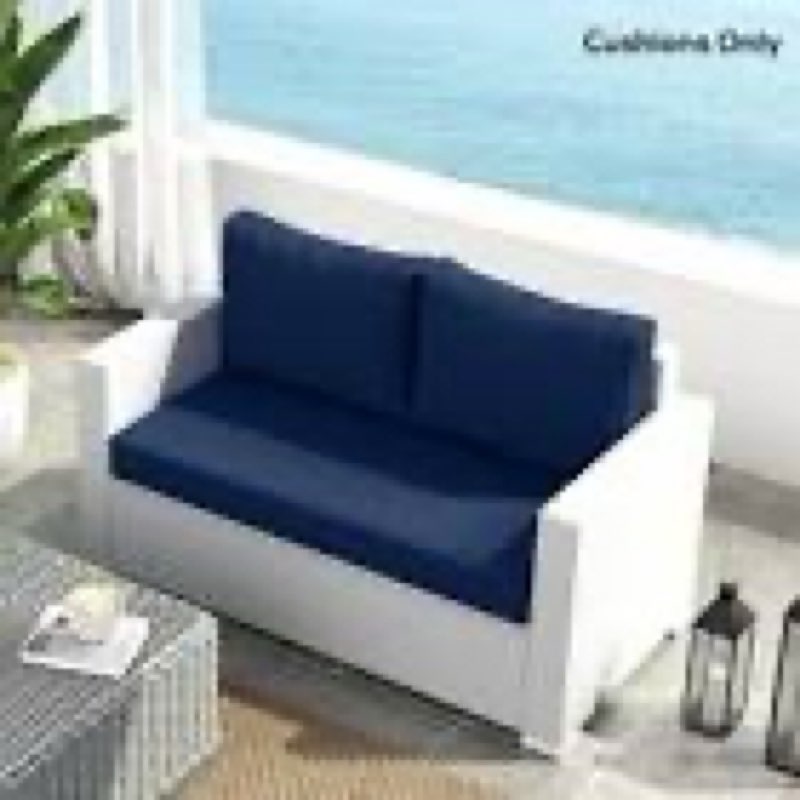 zonamat outdoor loveseat cushion set, 46" x 26" loveseat cushions for outdoor furniture, waterproof 