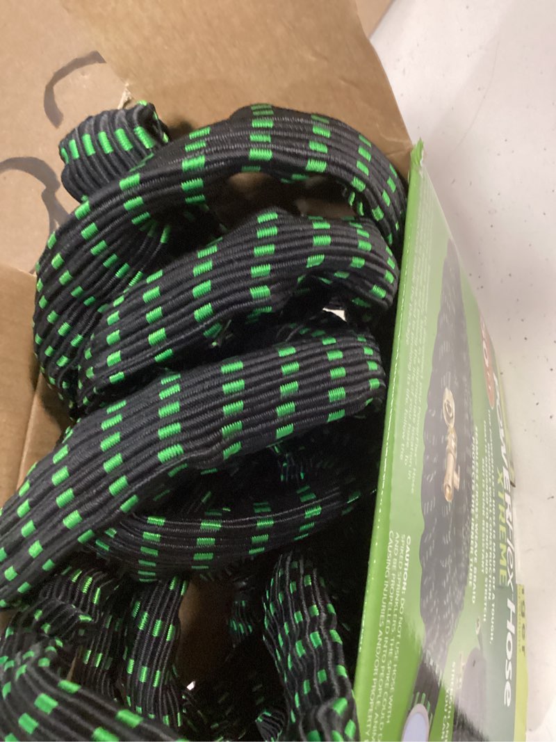 Condition photo showing As Is for flex-able hose flex-able xtreme hose 50ft - kink free, expandable, heavy duty, green garden hose