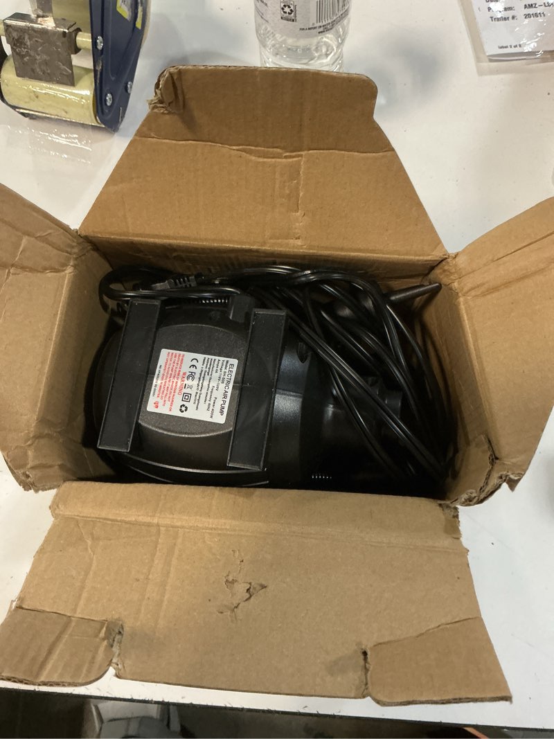 Condition photo showing As Is for electric air pumps for inflatables air mattress gymnastics track mat quick fill inflator/deflator for pool floats dock raft,4 nozzles, 110-120v ac (400w)