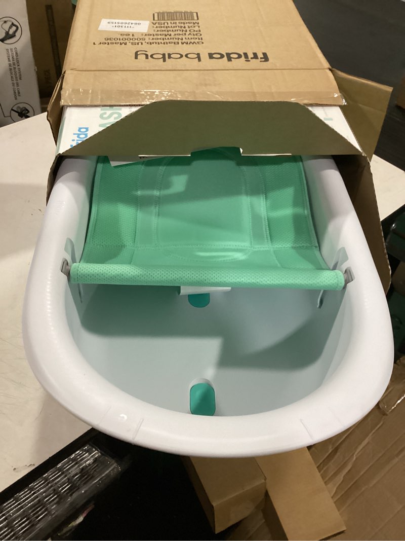 Condition photo showing Good Condition for frida baby 4-in-1 grow-with-me bath tub & control the flow rinser cup bath time kit