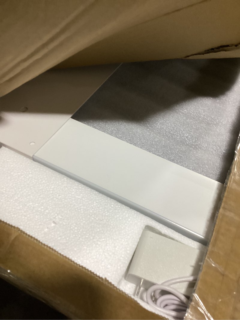 Condition photo showing As Is for fennio large vanity mirror with lights?32" x 22"lighted makeup mirror, large makeup mirror with lights, touch sensor with dimmable 3 modes? vanity mirror square white white 32"l x 22"w