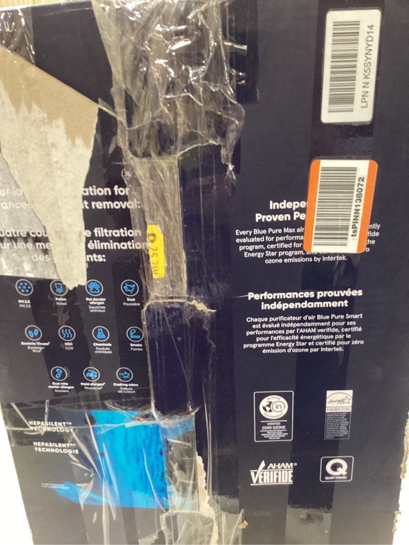 Condition photo showing As Is for BLUEAIR Air Purifiers for Large Rooms, Cleans 3,048 Sqft In One Hour, HEPASilent Smart Air Cleaner For Home, Pets, Allergies, Virus, Dust, Mold, Smoke - Blue Pure 211i Max