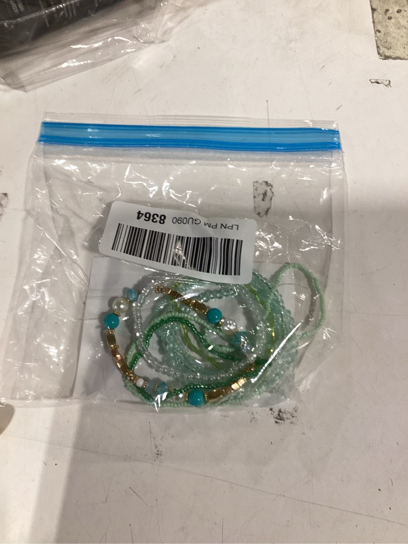 Condition photo showing Good Condition for similiar product not like stock photoboho colorful stackable crystal glass beads stretch bracelets multilayered bracelets for women bohemian jewelry black 9pcs