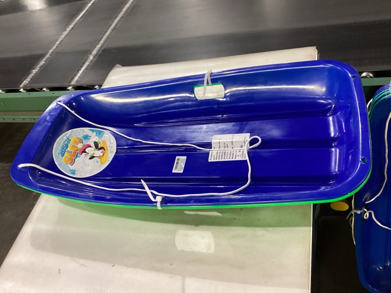 Condition photo showing New/Like New for AGPTEK 35/47 Inch Durable Downhill Sprinter Toboggan Snow Sled for Kids Boys Girls Adults with Built-in Handles and Pulling Rope Blue-25.6\" two pack