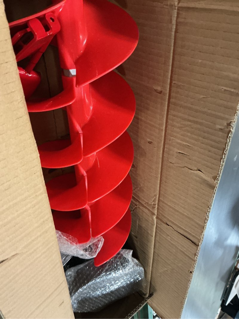 Condition photo showing As Is for (Similar to stock photo) VEVOR Ice Drill Auger Nylon Ice Auger Bit 6''x39'' Drill Adapter Ice Fishing Red