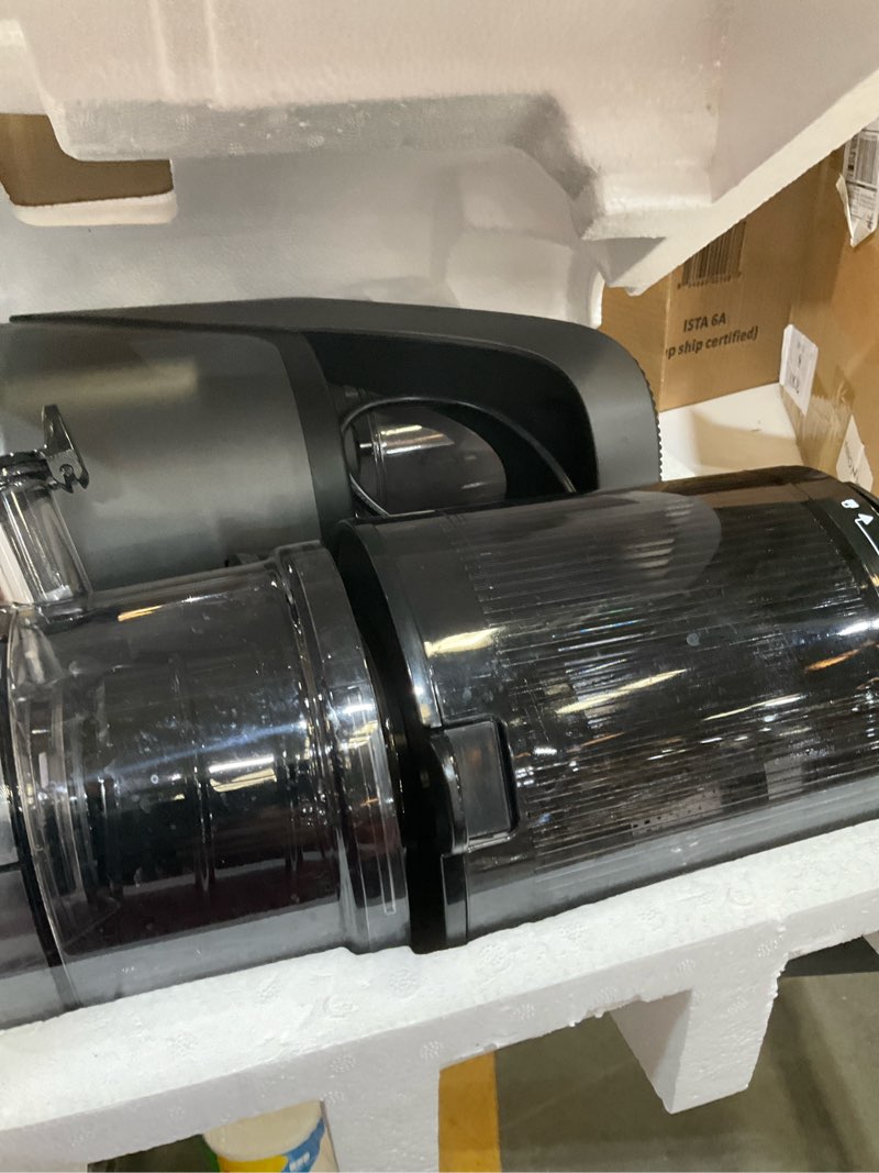 Condition photo showing As Is for Canoly C16 Cold Press Juicer, 6" Extra Wide Feed Chute, 3-IN-1 Strainers (Juice & Sorbet & Nut Milk), Powerful AC Brushless Motor, Self Precut System, Juicer Machines with BPA-Free (Space Gray)