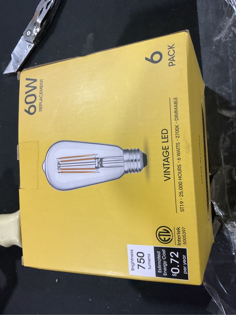 Condition photo showing Good Condition for Gozelux Vintage LED Edison Bulbs 6W, Equivalent 60W Incandescent, Warm White 2700K, ST58 Antique LED