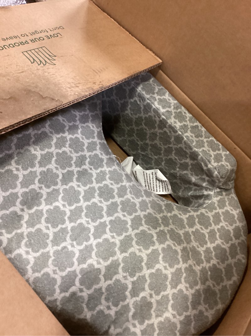 Condition photo showing As Is for my brest friend nursing pillow - deluxe - enhanced comfort w/ slipcover - ergonomic breastfeeding pillow for ultimate support for mom & baby - adjustable pillow w/ handy side pocket, flower key grey