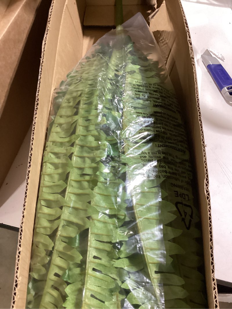 Condition photo showing Good Condition for forest prince 50" artificial boston ferns, fake bush plants, large faux ferns with 96 fronds for outdoors home decor 50" 1 pcs