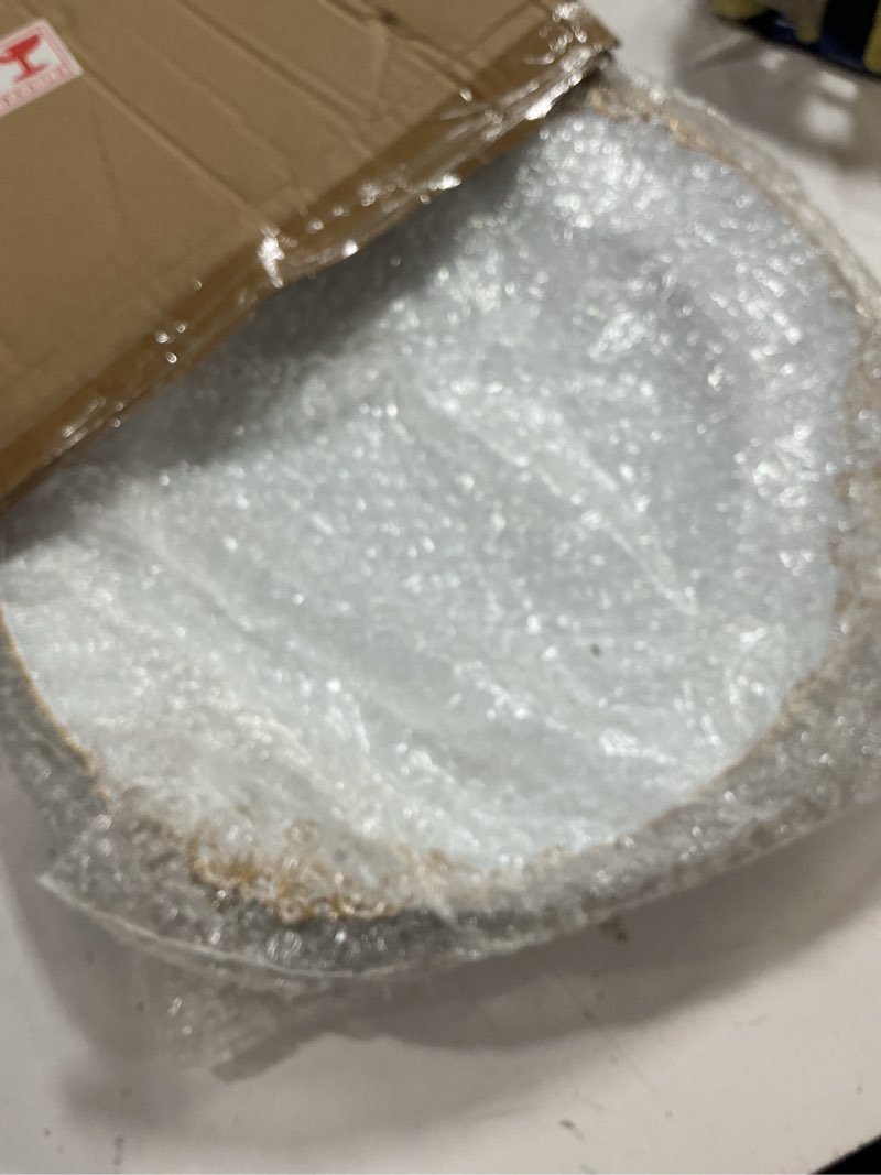 Condition photo showing New/Like New for okllen 12 pack plastic round charger plates, 13" dinner charger dessert plates with gold rim, vintage charger serving plates for catering, wedding, tabletop decor, white, floral trim