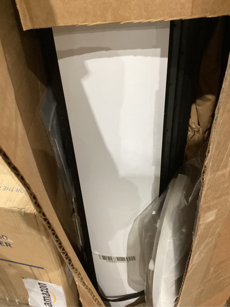 Condition photo showing As Is for dreo tower fan and heater combo, 29.2ft/s standing fans for bedroom, 17 levels, 6 modes, 120° oscillation, 42 inch, 12h timer, 25db quiet, with remote, for office, large room, white