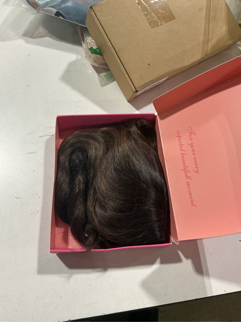 Condition photo showing Good Condition for 16 inch wavy hair topper for women with thinning hair full coverage natural blending easy to wear seamless fit hair pieces for daily & party use mocha brown with caramel balayage