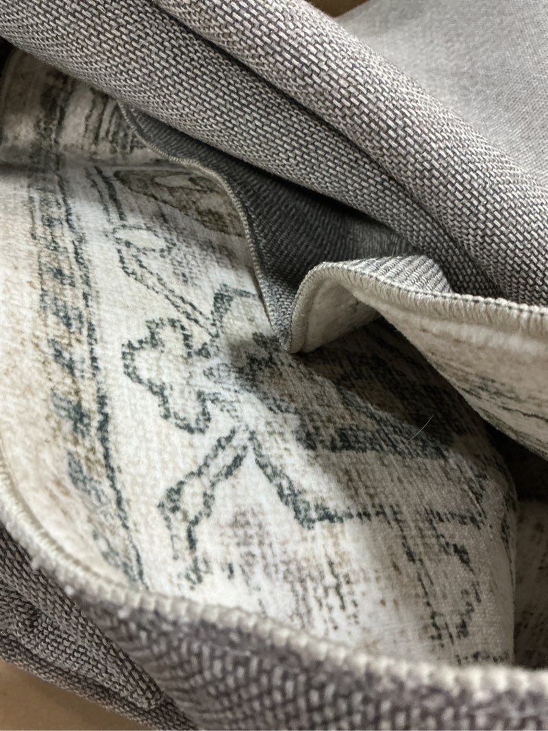 Condition photo showing Good Condition for washable area rugs for living room: 9x12 bedroom area rugs boho vintage rugs stain resistant non slip low pile soft lightweight carpet for kitchen dining room farmhouse nursery kids room home office 9' x 12' (rectangular) brown and cream