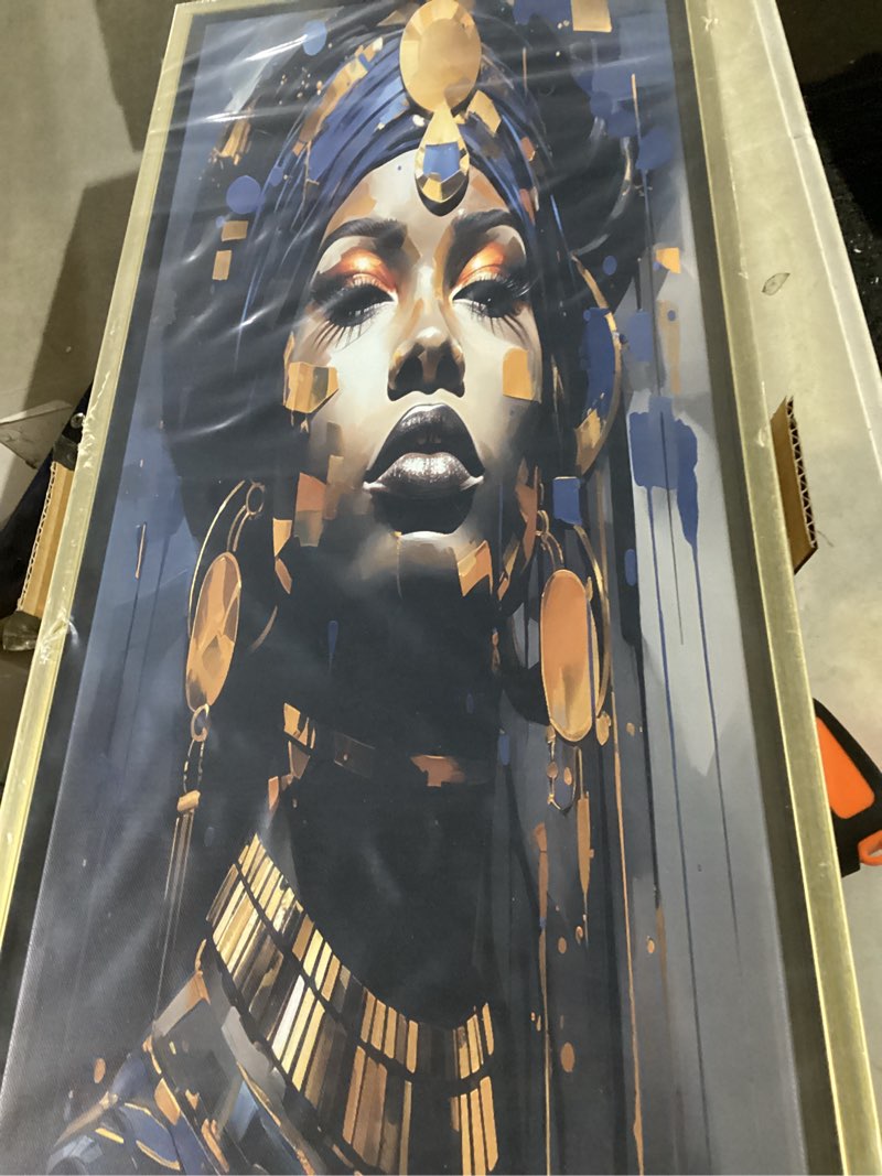 blue and gold african woman goddess i- woman african wall art l similar to stock photo