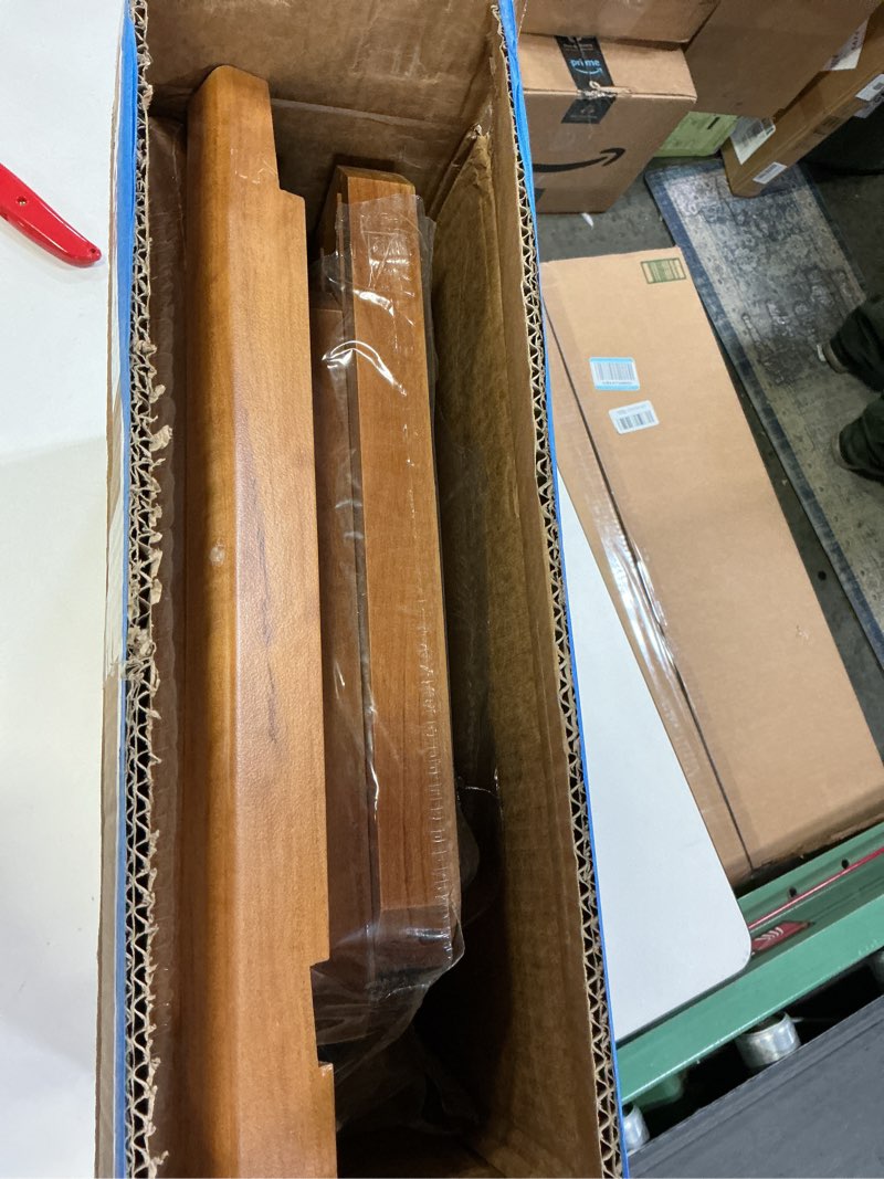 Condition photo showing As Is for 17" Teak Shower Chair with Storage Shelf & Handle, Non-Slip Waterproof Wooden Shower Bench, Stable Bathroom Seat and Heavy Duty Shower Stool for Tub or Indoor Use, Ideal for Elderly, Recovery 17"-Medium