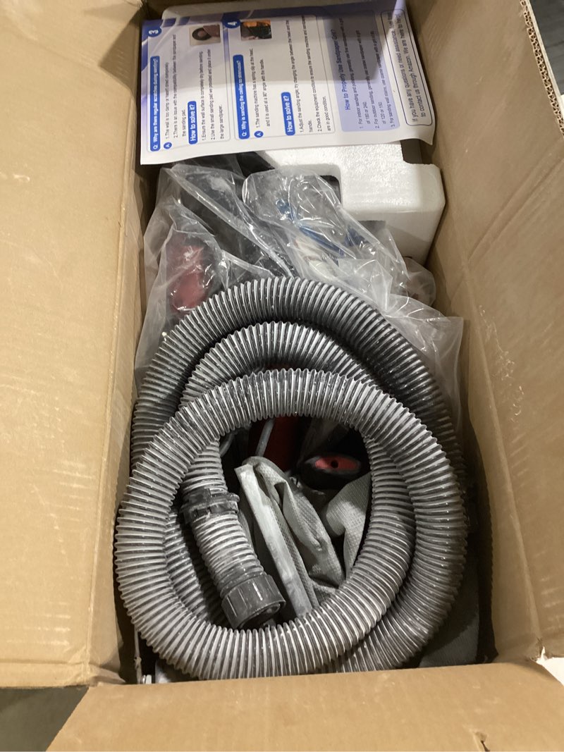 Condition photo showing As Is for Drywall Sander, 1000W Popcorn Ceiling Removal Tool, Foldable Automatic Drywall Sander with Vacuum Dust Collection, LED Light, 6 Variable Speed 800-2200RPM,15Pcs Sanding Discs (Red?