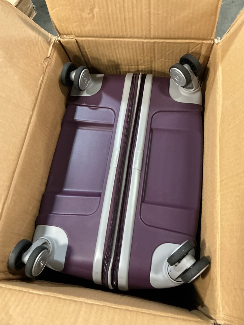 Condition photo showing As Is for Samsonite Freeform 24-Inch Medium Luggage with Dual 360° Spinner Wheels - Checked Suitcase - TSA Lock, Airline-Approved - Lightweight Durable Polypropylene Expandable Hardshell - Amethyst Purple
