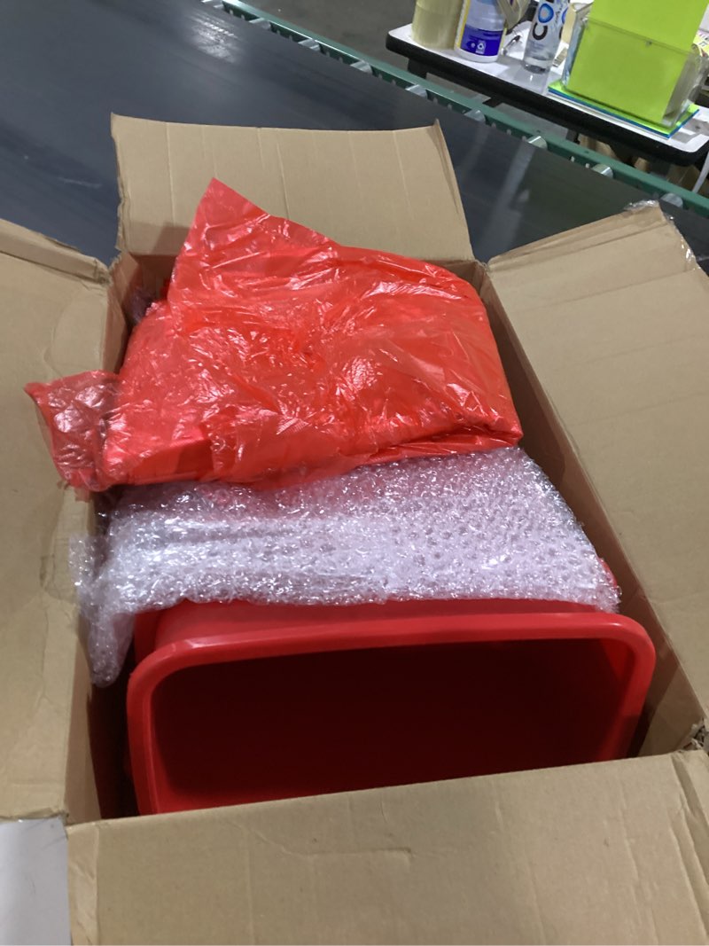 Condition photo showing New/Like New for geiserailie 2 5.3 gallon biohazard trash cans with foot-operated self-closing lid, biohazard labels & bags for lab industrial infectious waste disposal, step to open, step again to close 5.3 gallon plastic