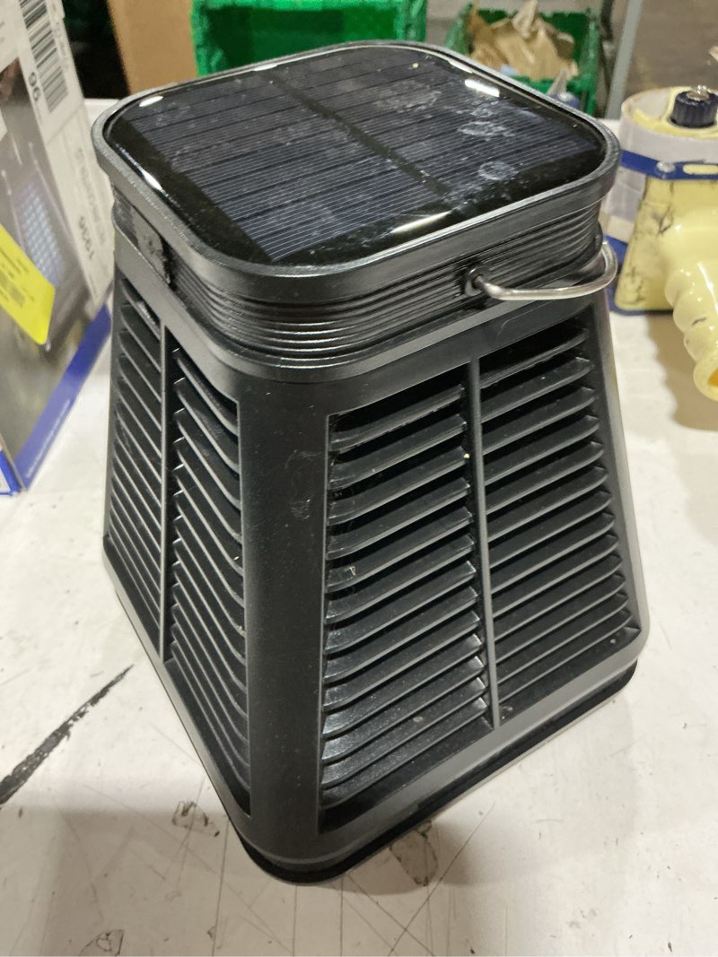 Condition photo showing As Is for vgf black solar power bug zapper mosquito eliminator portable led lamp light bulb insect killer