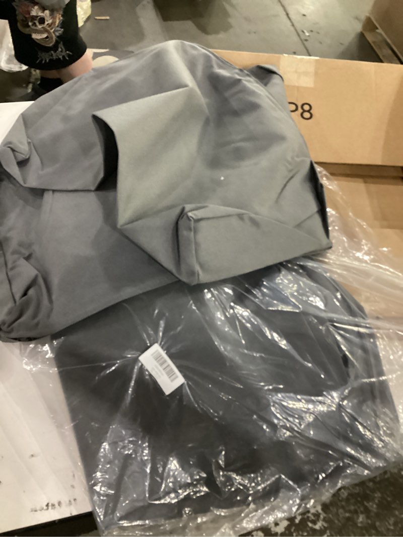 Condition photo showing Good Condition for outdoor curved sofa cushion cover with zipper & anti-slip particles, half moon patio furniture cushions covers waterproof, olefin fabric-only cover (dark grey, 77/40 * 28 * 5.3inch) dark grey 77/40*28*5.3inch