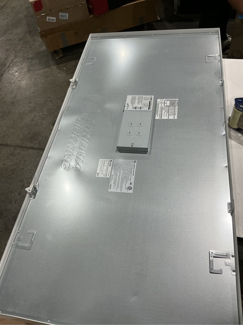 Condition photo showing As Is for cpanl 2 x 4 white semi-gloss integrated led flat panel