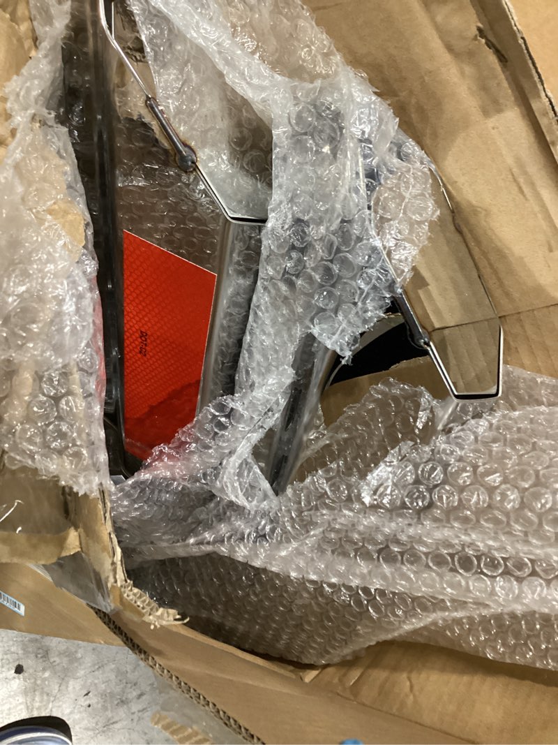 Condition photo showing Good Condition for 2 1/2" angled stainless mud flap hangers for semi trucks mudflap hangers for semi mud flaps holder mount with reflective strip sticker 30" length silver 2 1/2" bolt spacing