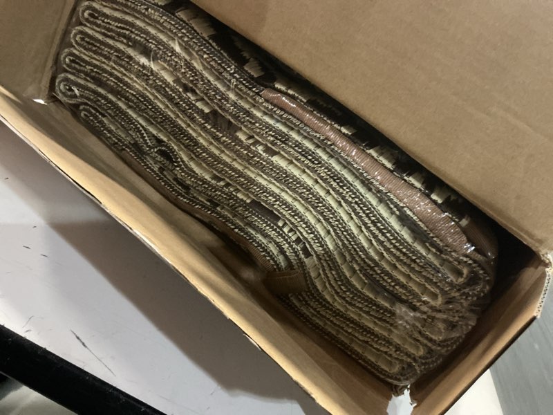 Condition photo showing Good Condition for stylish camping 119127 9-feet by 12-feet reversible mat, plastic straw rug, large floor mat for outdoors, rv, patio, backyard, picnic, beach, camping (brown/beige) 9' x 12' (rectangular) brown/beige